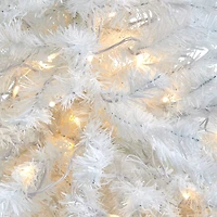 Nearly Natural 50in. White 4 Foot Pre-Lit Potted Pine Christmas Tree