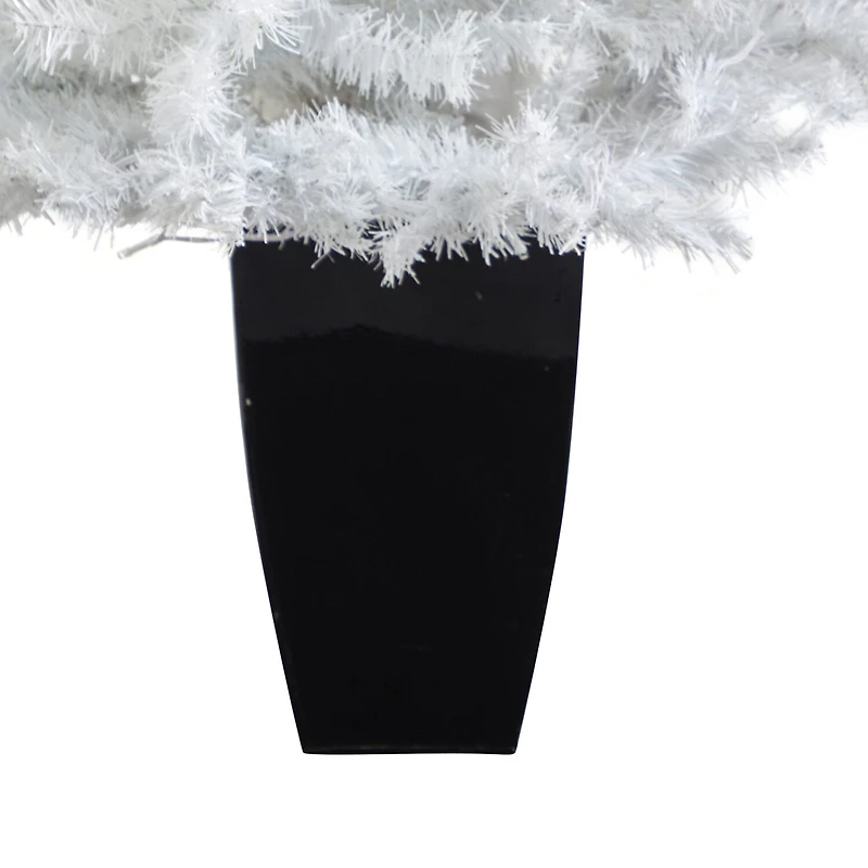Nearly Natural 50in. White 4 Foot Pre-Lit Potted Pine Christmas Tree