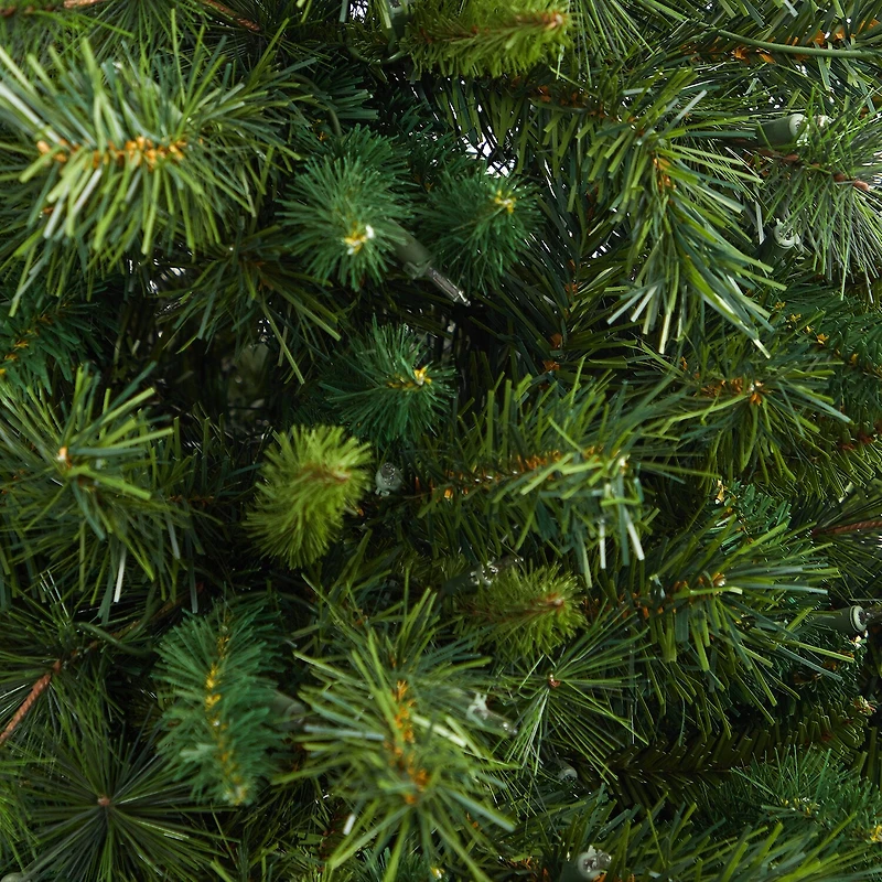 Nearly Natural Red Mixed 4 1/2 Foot Pre-Lit Potted Pine Christmas Tree