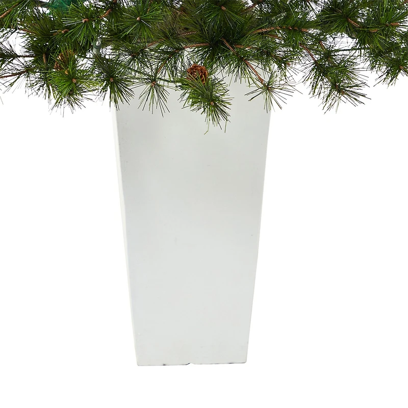 Nearly Natural Colorado Mountain 3 1/2 Foot Pre-Lit Potted Pine Christmas Tree