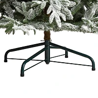 Nearly Natural 9 1/2 Foot Pre-Lit Flocked Spruce Christmas Tree