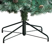 Nearly Natural Frosted 8 Foot Pre-Lit Flocked Pine Christmas Tree