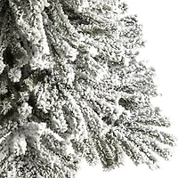 Nearly Natural 5 Foot Pre-Lit Flocked Potted Fir Christmas Tree