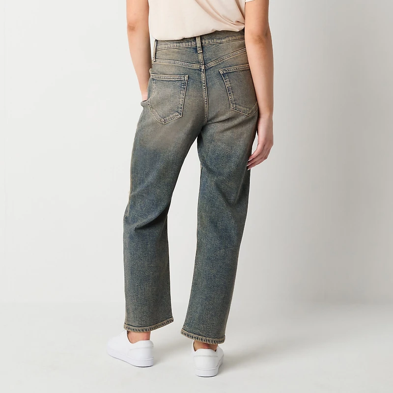 Arizona Womens Juniors Highest Rise Straight Leg Jean