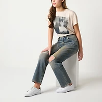 Arizona Womens Juniors Highest Rise Straight Leg Jean
