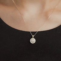 Diamond Blossom (Si2/G) Womens 1/2 CT. T.W. Lab Grown White Diamond 10K Gold Round 18 Inch Pendant Necklace
