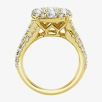 Diamond Blossom (F / Si2) Womens 3 CT. T.W. Lab Grown White 10K Gold Round Cocktail Ring