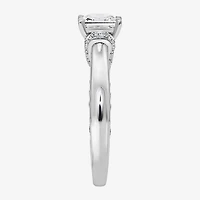 (I / Si2) Womens 2 CT. T.W. Lab Grown White Diamond 10K Gold Side Stone Engagement Ring