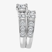 Love Lives Forever Womens 4 CT. T.W. Lab Grown White Diamond 10K Gold Side Stone 3-Stone Bridal Set