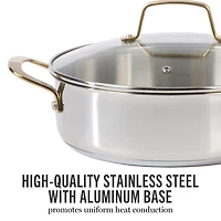 Martha Stewart Castelle Stainless Steel 4.2-qt. Saute Pan with Lid