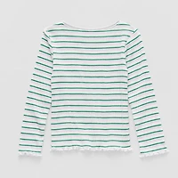 Okie Dokie Toddler & Little Girls Round Neck Long Sleeve T-Shirt
