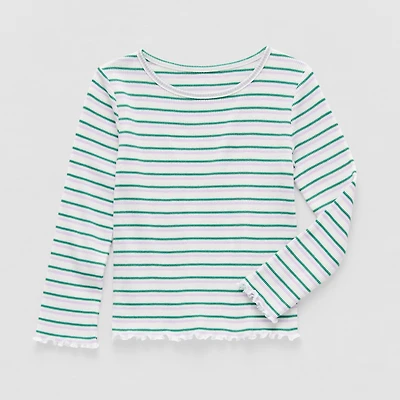Okie Dokie Toddler & Little Girls Round Neck Long Sleeve T-Shirt