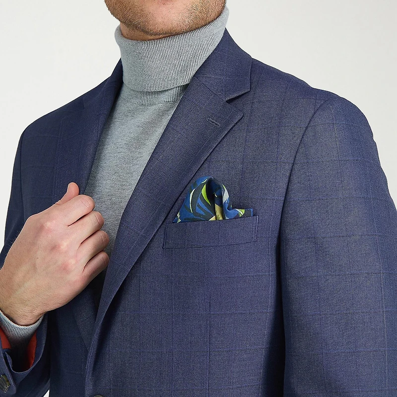 Haggar JMH Tailored Windowpane Mens Stretch Fabric Modern Fit Suit Jacket