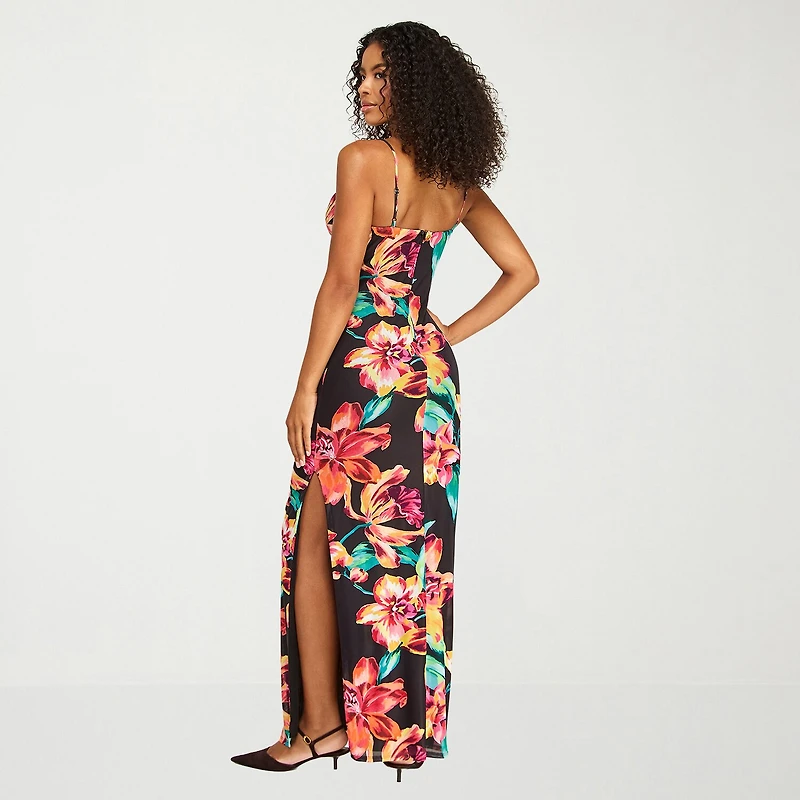 Premier Amour Womens Cowl Neck Sleeveless Maxi Dress