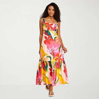 Premier Amour Womens Square Neck Sleeveless Maxi Dress