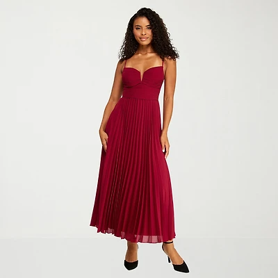 Premier Amour Womens V Neck Sleeveless Evening Gown