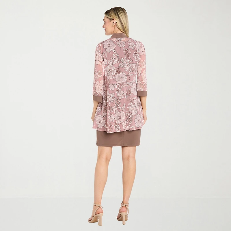 R & M Richards Womens Floral Jacket Dress