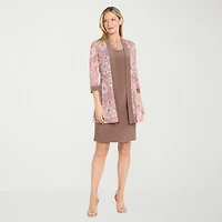 R & M Richards Womens Floral Jacket Dress