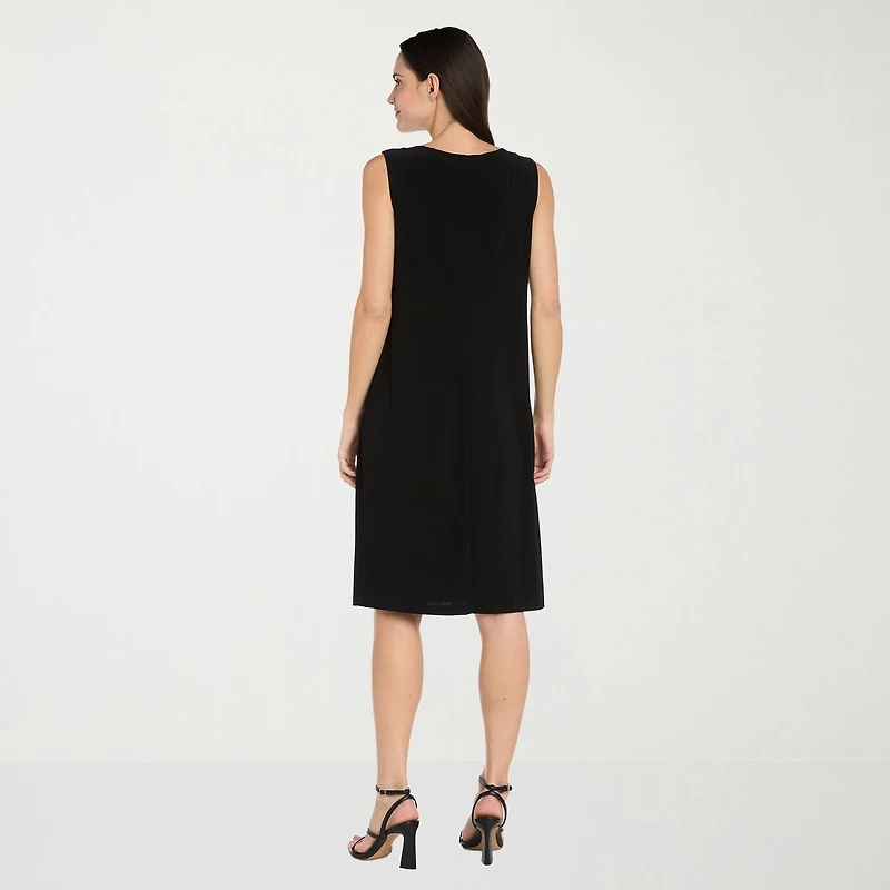 R & M Richards Womens Leaf Jacket Dress With Removable Necklace