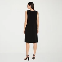 R & M Richards Womens Leaf Jacket Dress With Removable Necklace