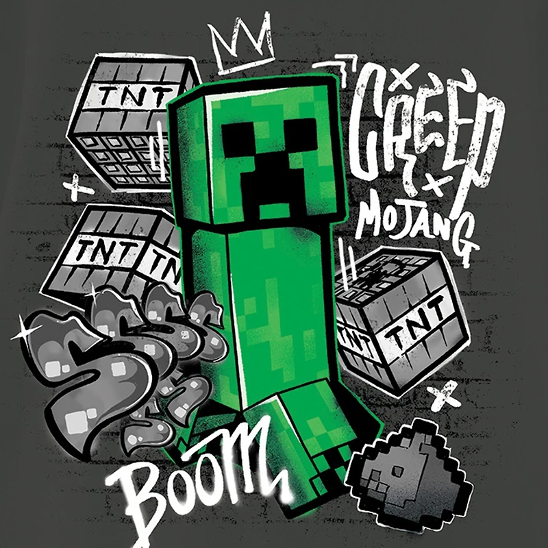 Little & Big Kid Boys Crew Neck Short Sleeve Oversized Minecraft Graphic T-Shirt