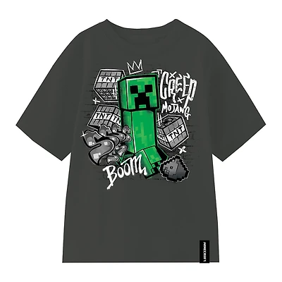 Little & Big Kid Boys Crew Neck Short Sleeve Oversized Minecraft Graphic T-Shirt
