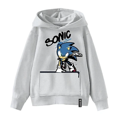 Little & Big Kid Boys Long Sleeve Sonic the Hedgehog Fleece Hoodie
