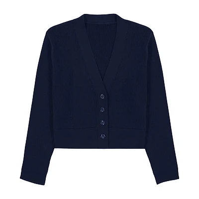 IZOD Little & Big Kid Girls V Neck Long Sleeve Button Rib Knit Cardigan