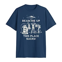 Novelty Mens Crew Neck Short Sleeve Regular Fit Stranger Things Graphic T-Shirt