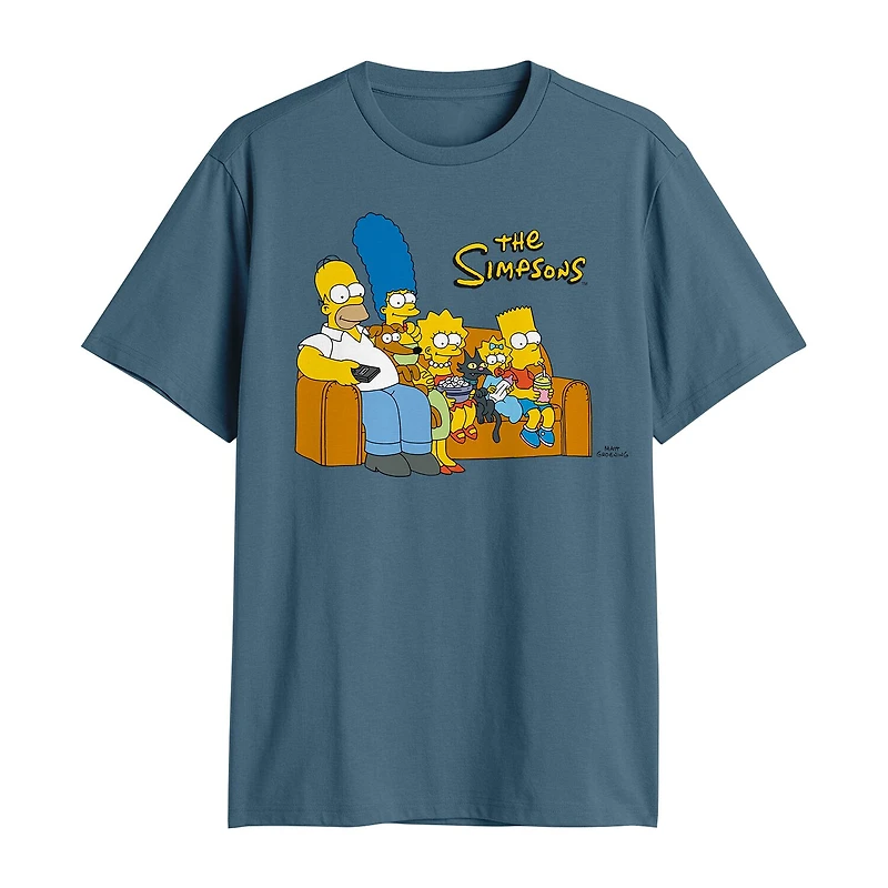 Mens Crew Neck Short Sleeve Classic Fit The Simpsons Big and Tall Graphic T-Shirt