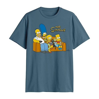 Mens Crew Neck Short Sleeve Classic Fit The Simpsons Big and Tall Graphic T-Shirt