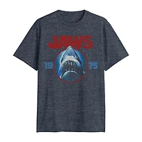 Jaws Mens Crew Neck Short Sleeve Classic Fit Big and Tall Graphic T-Shirt
