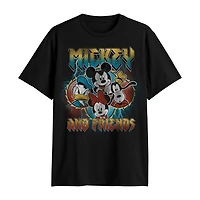 Mickey Mouse Mens Crew Neck Short Sleeve Classic Fit and Friends Big Tall Graphic T-Shirt