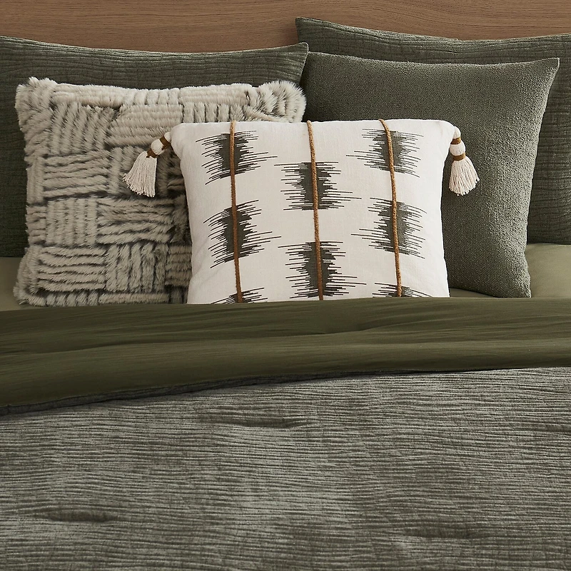 Indigo Road by Egypt Sherrod Jasma Ikat Stripe Square Throw Pillow