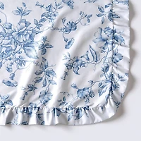 Madison Park Essentials Colette Floral Ruffle Shower Curtain with 12 Roller Ball Hooks