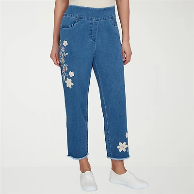 Alfred Dunner Camden Market Womens Straight Mid Rise Ankle Pant