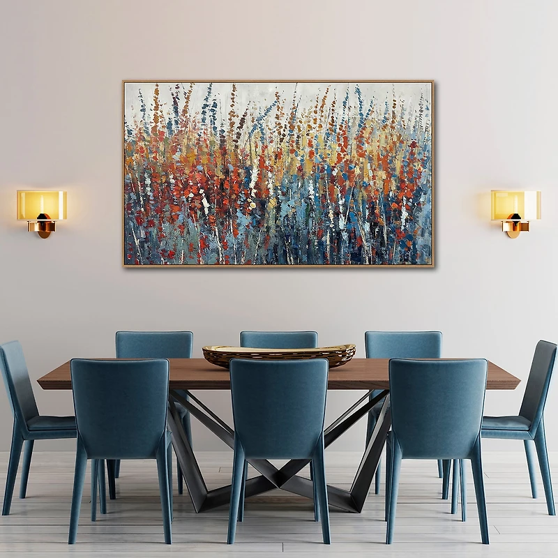Streamline Art Wildflower Field Hand Embellished Canvas Art