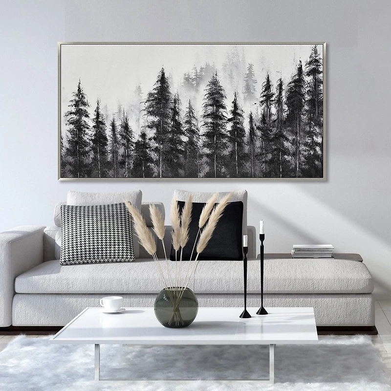 Streamline Art Misty Pines Hand Embellished Canvas Art