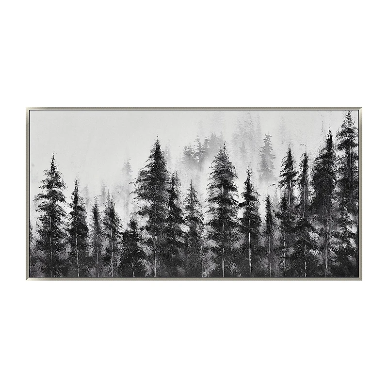 Streamline Art Misty Pines Hand Embellished Canvas Art