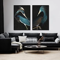 Streamline Art Majestic Blue Heron Ii Hand Embellished Canvas Art