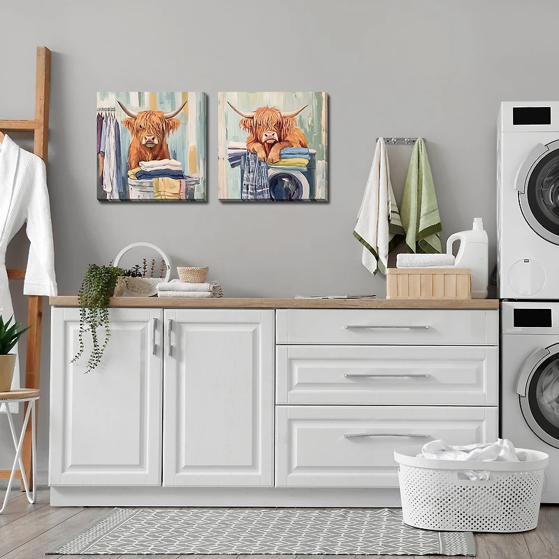 Streamline Art More Laundry Hand Embellished Canvas Art