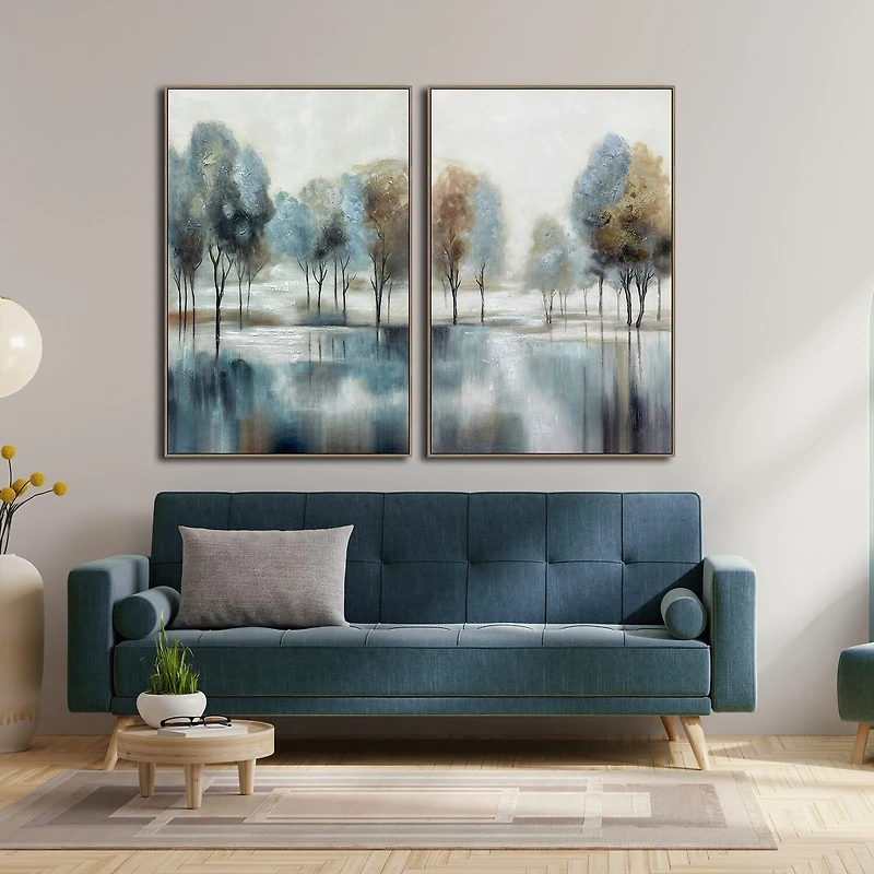 Streamline Art Misty Grove Ii Hand Embellished Canvas Art