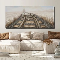 Streamline Art Locomotive Approaching 3d Oil Painting Canvas Art