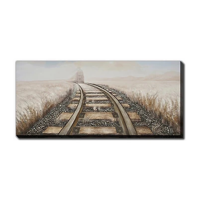 Streamline Art Locomotive Approaching 3d Oil Painting Canvas Art