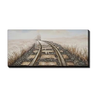 Streamline Art Locomotive Approaching 3d Oil Painting Canvas Art