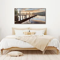 Streamline Art Sunset Reflections Hand Embellished Canvas Art