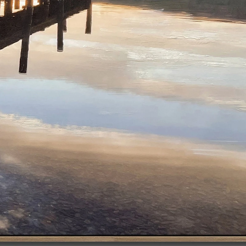 Streamline Art Sunset Reflections Hand Embellished Canvas Art
