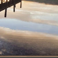 Streamline Art Sunset Reflections Hand Embellished Canvas Art