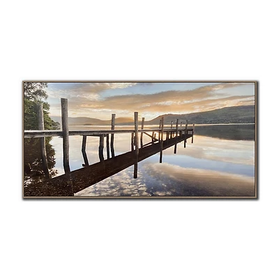 Streamline Art Sunset Reflections Hand Embellished Canvas Art