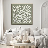 Streamline Art Leafy Silhouettes 3d Oil Painting Framed Canvas Art